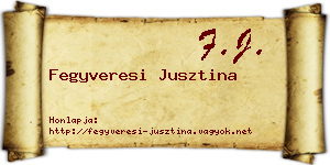 Fegyveresi Jusztina névjegykártya